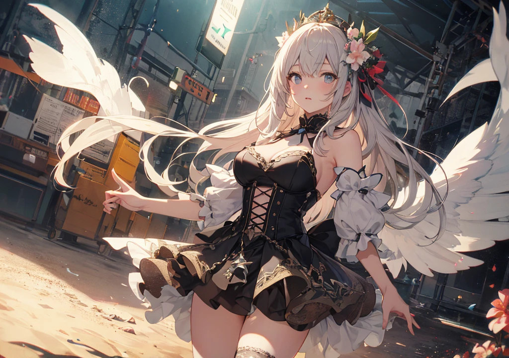 Realistic photos, Focus distance 10mm, Red and white, Beautiful girl, Realistic photos, Shooting at focus distance 10mm, masterpiece, 最high quality, high quality, Very detailed CG 8k wallpaper unit, Award-winning photography, Depth of written boundary, High resolution, bloom, chromatic aberration, Realistic, Very detailed, Art Station Trends, CGsociety Trends, Complex, High detail, dramatic, Art on the go, volumetric lighting, A beautiful girl wearing a costume in the style of a Disney princess in the dreamlike world of Electro Beach. Draw her with an expression that harmonizes with the soft synth sound to match the relaxing atmosphere of the beach