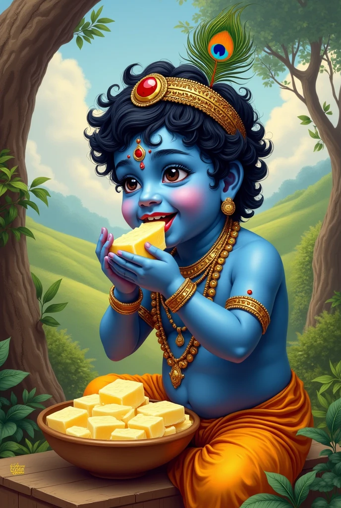 Bhagwan krishna makhan khate huye