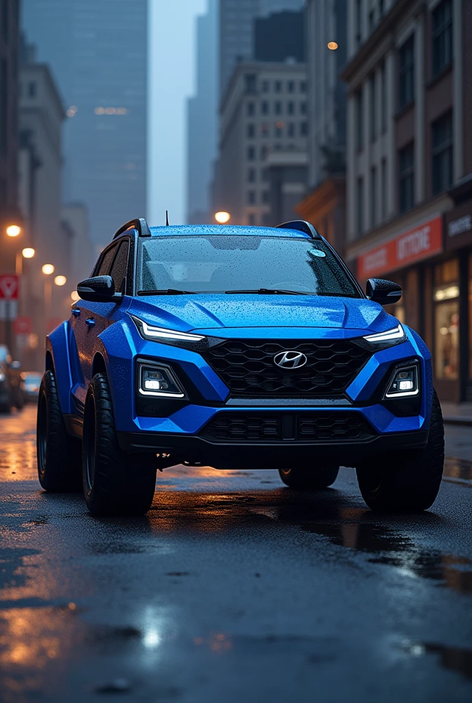 Hyundai venue blue colour in monster mode