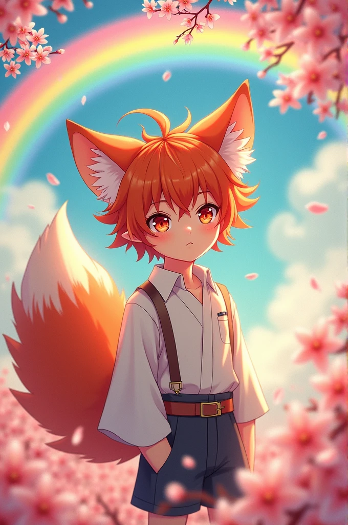 Kitsune Boy, アニメ,gay,rainbow,Cherry blossoms,
