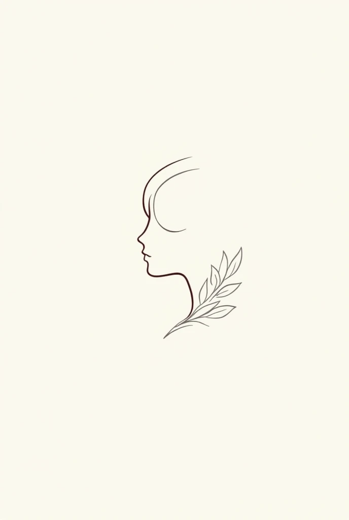 Make a female logo'Small petals and profile silhouette, Not so extensive、No coloring