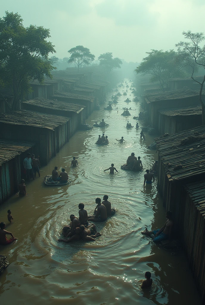 Bangladeshi People stuck in current flood 2024