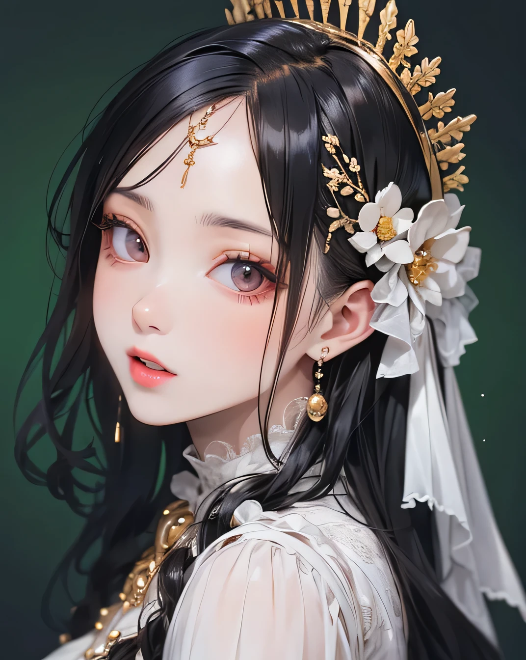 (Beautifully detailed face), (Beautiful attention to detail), Beautiful woman, Beautiful lips with lipstick, The most beautiful face in the world, Detailed, Highest quality, Masterpiece, Vivid and True Colors,