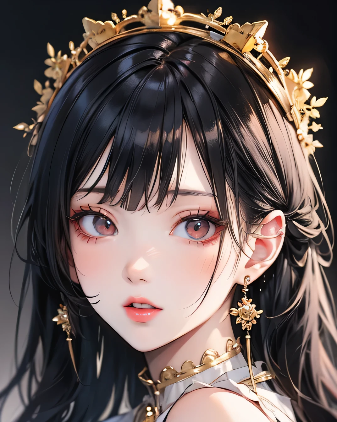 (Beautifully detailed face), (Beautiful attention to detail), Beautiful woman, Beautiful lips with lipstick, The most beautiful face in the world, Detailed, Highest quality, Masterpiece, Vivid and True Colors,
