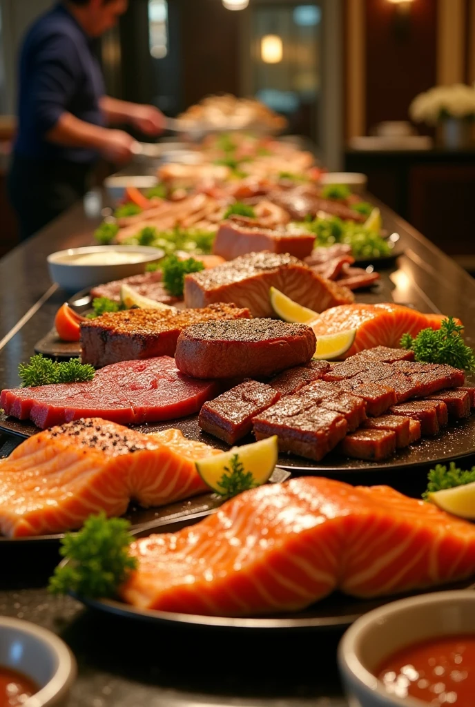 Meat and Salmon Buffet
