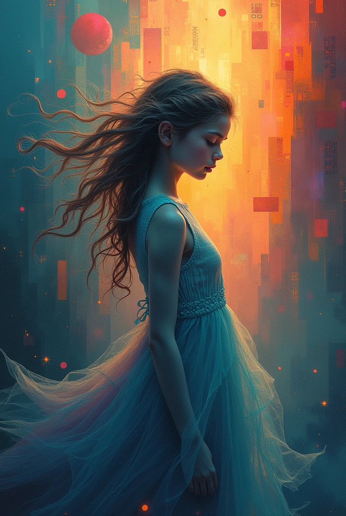 make an abstract image of a girl
