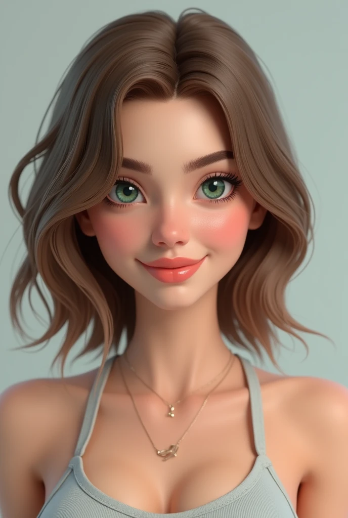 Create an ultra-realistic 3D model of a 2 European woman. She has a fair complexion with a sweet and friendly facial expression. Her hair is light brown, shoulder-length, and slightly wavy, complementing her bright green eyes. The model has a height of 169 cm and weighs 55 kg, with a slender and athletic build. Her bust size is large, and she has a well-proportioned body with an excellent figure. The model should maintain consistent facial and body features across all images, regardless of changes in pose, clothing, or setting. Focus on high-resolution, photorealistic details in her face, skin texture, and overall appearance. The model will be used in a variety of scenarios, so all generated images must reflect the same person with no deviations in her core attributes. Ensure the model exudes a natural, confident, and approachable vibe.ahegao, tounge spit
