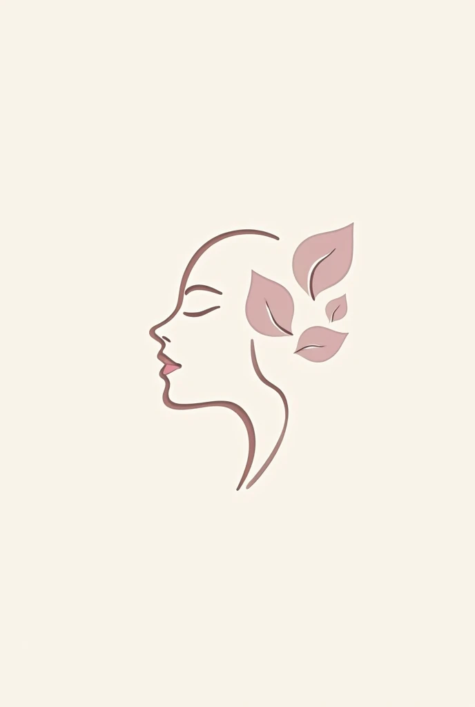 Make a female logo'Small petals and profile silhouette, Not so extensive、No coloring