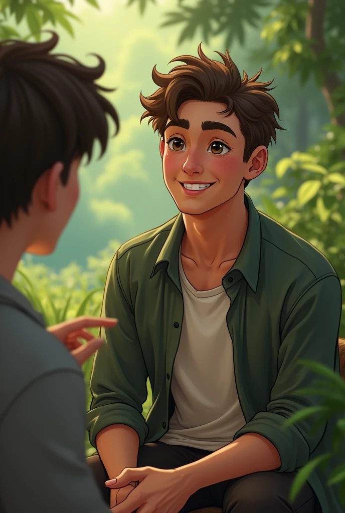 Young man talking
