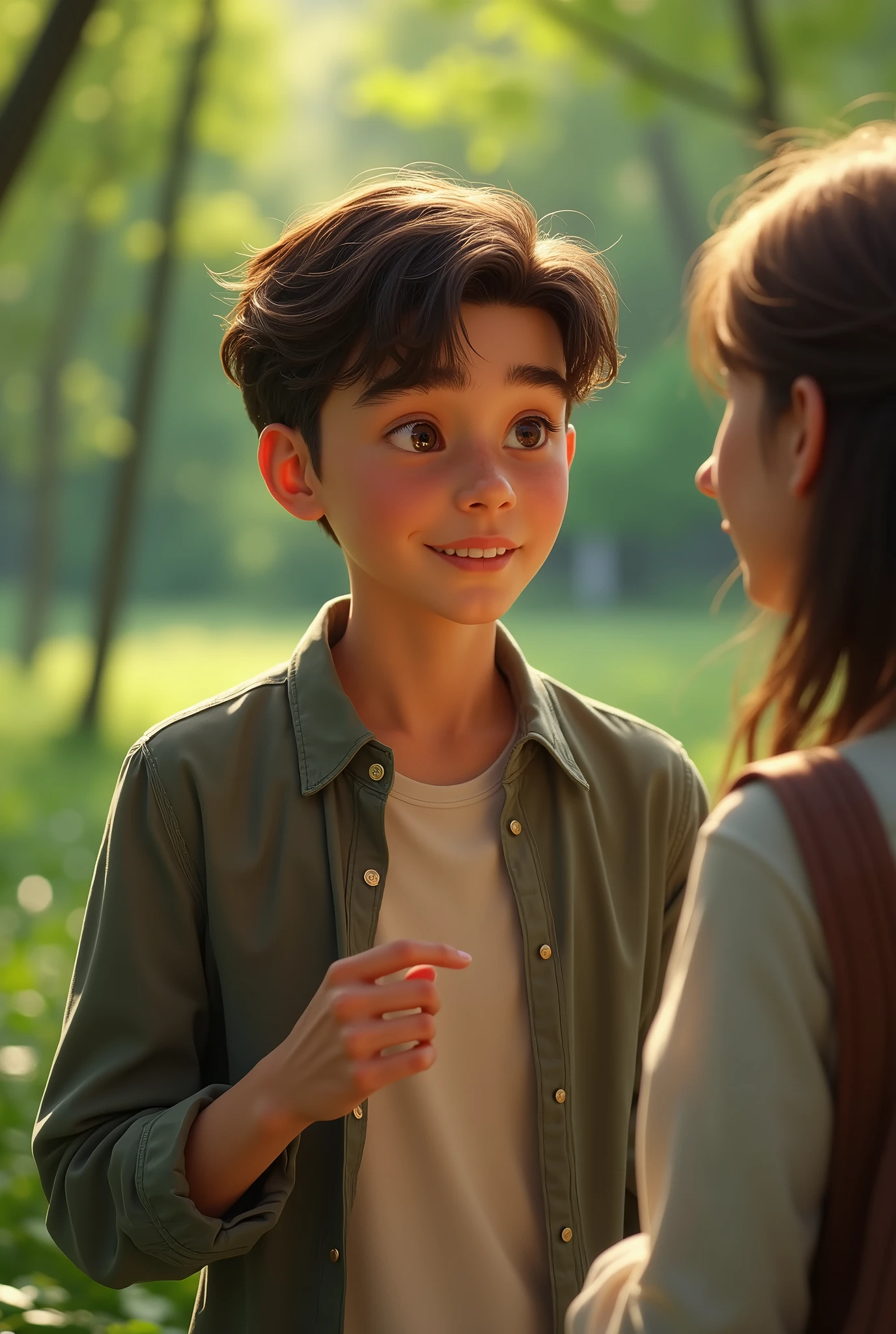 Young man talking
