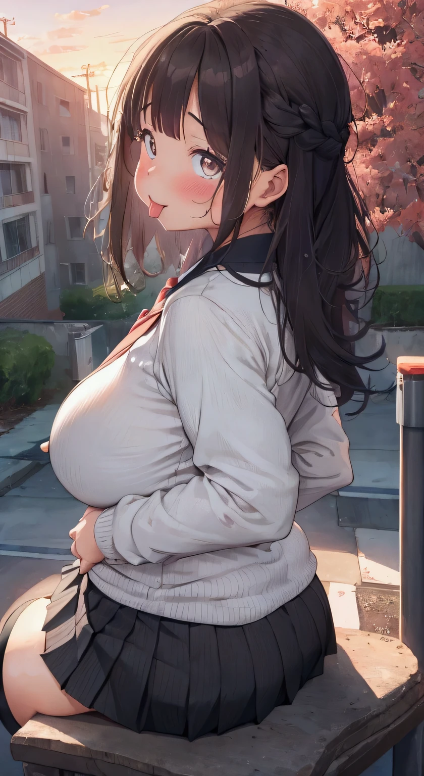 A woman wearing a black jacket and shorts is sleeping on a bench., 2b, 2b ..., West Shot, Rear view, Rear view, Leathery, Wearing a short leather jacket, Photo from behind, Bend your body, Slightly stooped, Shot from the rear, Female gigachad, View from behind, Nice views, (software) Safe at Work(blush one's cheeks: 1.1),(looking at the camera: 1.1),(Sticking out tongue with a nasty face: 1.2),(Drooling: 1.1),(Accentuate your butt: 1.2),(fat ass: 1.2),(四つん這いでClose your legs: 1.2),(Ahegao: 1.2),(Short stature and juvenile: 1.2),(I can't see your pants: 1.3),(Wear a pleated skirt: 1.2),(The skirt is tight: 1.2),(Hands on hips),(masterpiece), (One serious civil service commissioner: 1.3), (Super thick and plump body: 1.3), (Huge breasts and buttocks)), (Small Head: 1.2), (Beautiful girl in a sailor suit on her way home from school: 1.2),(Very small uniform)), (Shiny skin: 1.2), (A speech while crouching in the stands in the schoolyard in the morning)), {fat},1boy, penis, doggystyle, from behind, spreadassms, chubby body, fat body, short,ultra detailed, masterpiece, best quality, blush, a woman, rolling eyes, open mouth, school girl, wearing , wearing glasses, classroom, sunset, light particles, hdr, brown grey hair, midium wavy hair, shiny hair, bang, single braid, clear grey eyes, Smiling Kiss, Tongue Out, アニメ ,orgasm face, sexual climax, bitch, back shot, back view, low angle, from below, back view, arched back, looking back, all fours, chubby body, BIG ASS , saliva, BBW, slender waist, anal, seiza, hands on head,white eyes, Hand Drawn, Showing Ass, Bobcut, Knee socks, (Super thick and plump body: 1.3), Butt sticking out, Close your legs, seiza, spread legs, pleated skirt, Stretch your arms back, long pleated skirt, I can't see your butt, Buttocks hide, Arms folded behind back, Super big butt, Awesome numbness , Plump , Chubby, Butt sticking out,