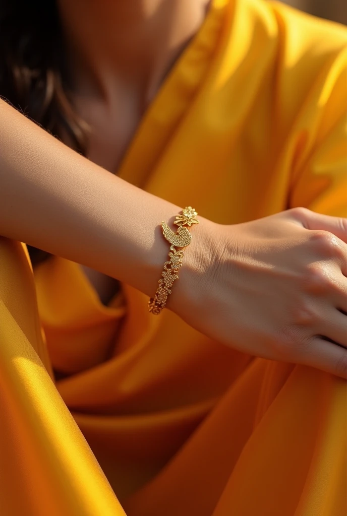 Saffron melted in gold bracelet for women