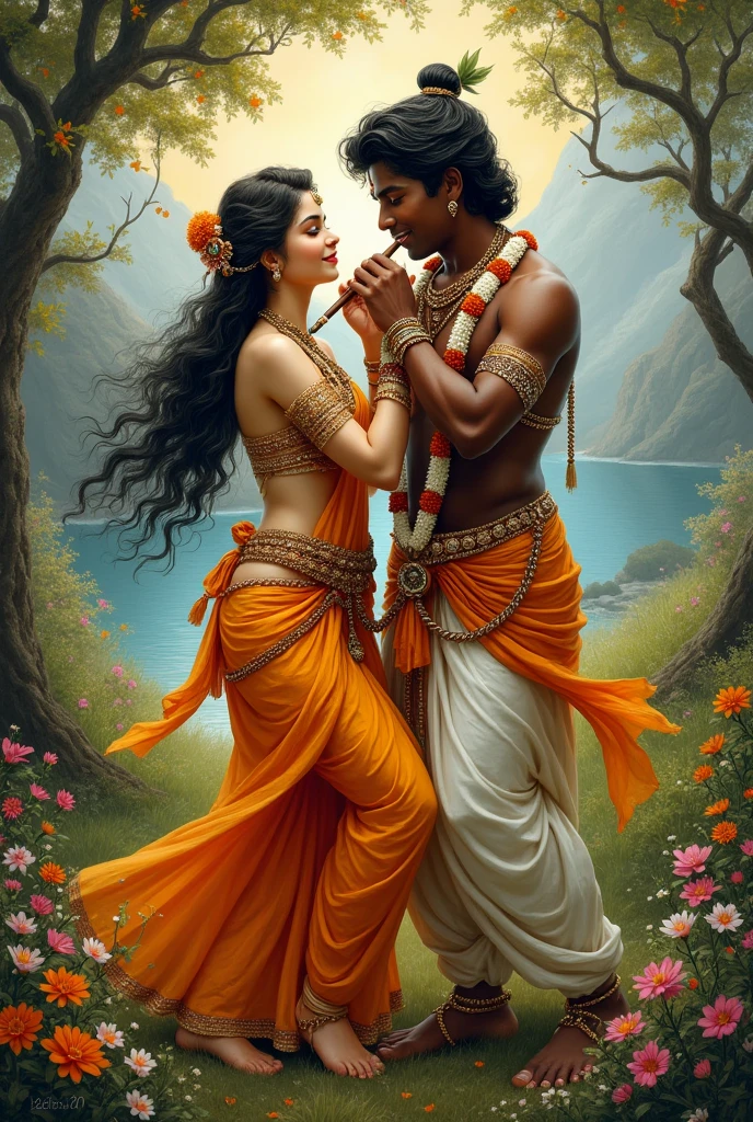 God radha krishna playing