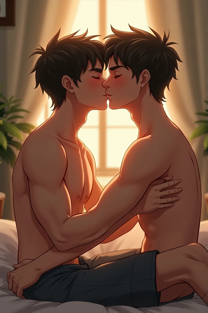 Boys kissing eachother
