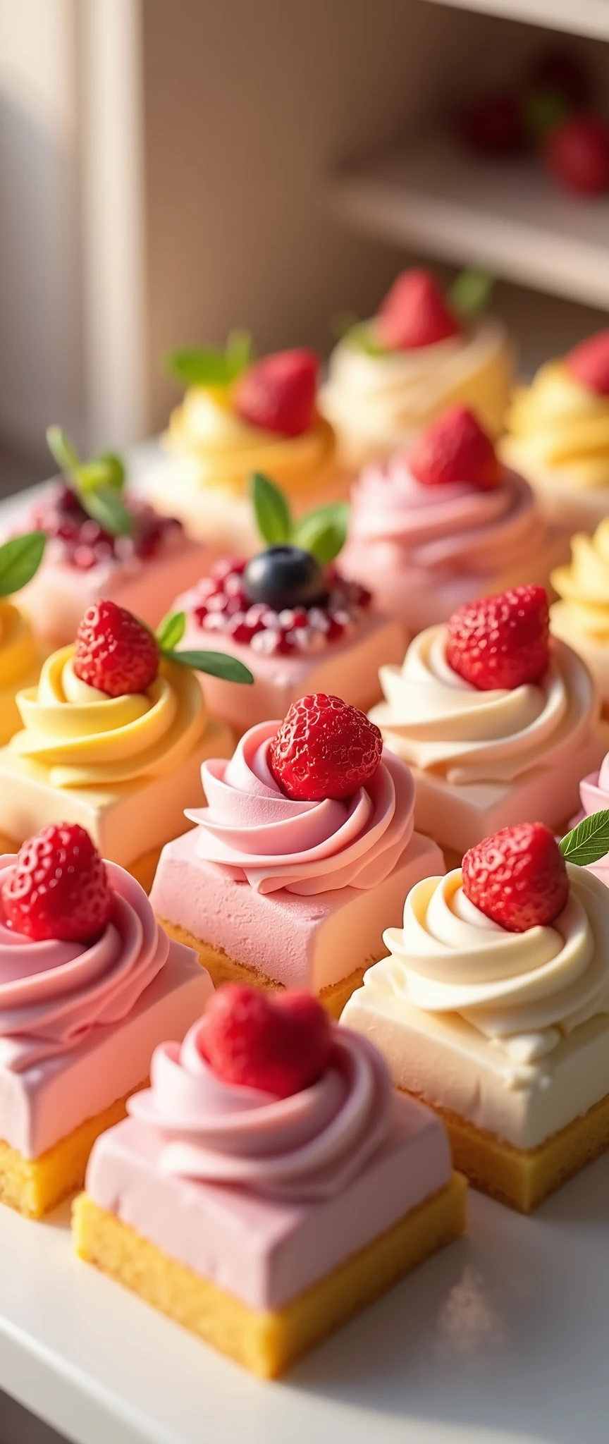 (masterpiece:1.2, Highest quality,Ultra-high resolution,Super detailed),8k,(wallpaper),(Photorealistic:2.0),(RAW Photos:2.0),(Plastic Models:2.0),(Cake shopで働くちびキャラのかわいい女性Pastry chef:2.0),(Cake shopには様々Roll cakes made with various fruits are arranged in a square shape.,Cake shop,Pastry chef,Very simple design),(Isometric 3D diorama:2.0),Matte Paint
