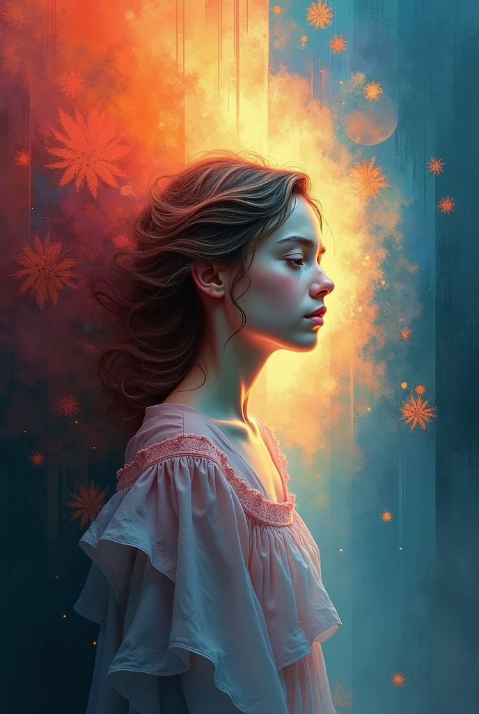 make an abstract image of a girl