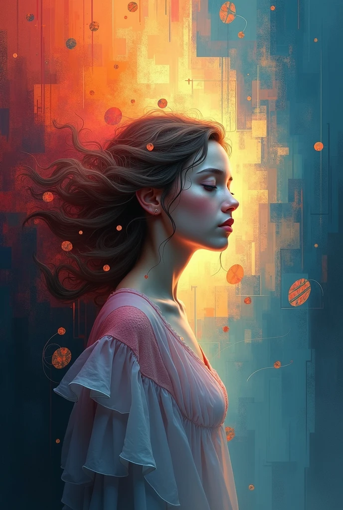 make an abstract image of a girl