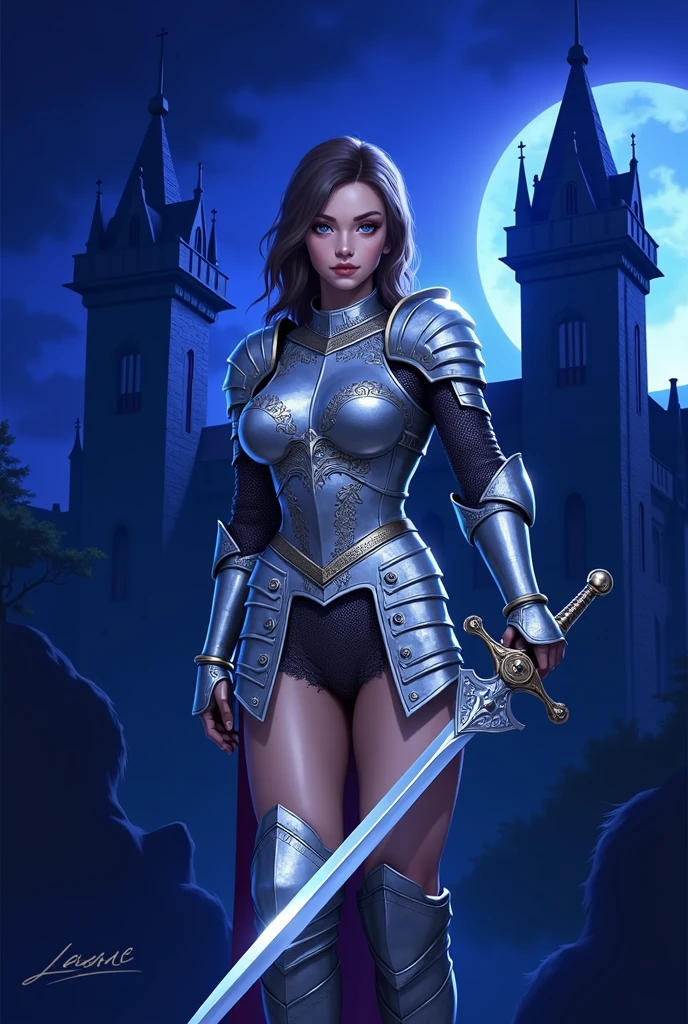  Woman in armor and a sword standing in front of a castle, beautiful female knight, of a beautiful female knight, female knight, girl in knight armor, fantasy paladin woman, gorgeous female paladin, portrait knight female, strong fantasy knight, female paladin, gothic knight, portrait of female paladin