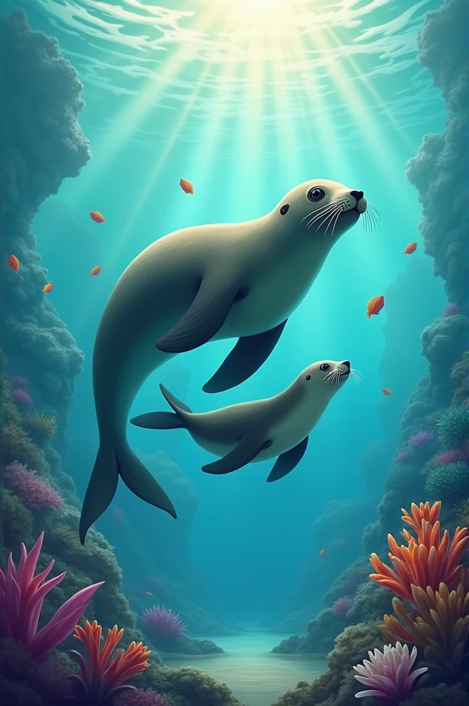 Father and son sea animals jim images