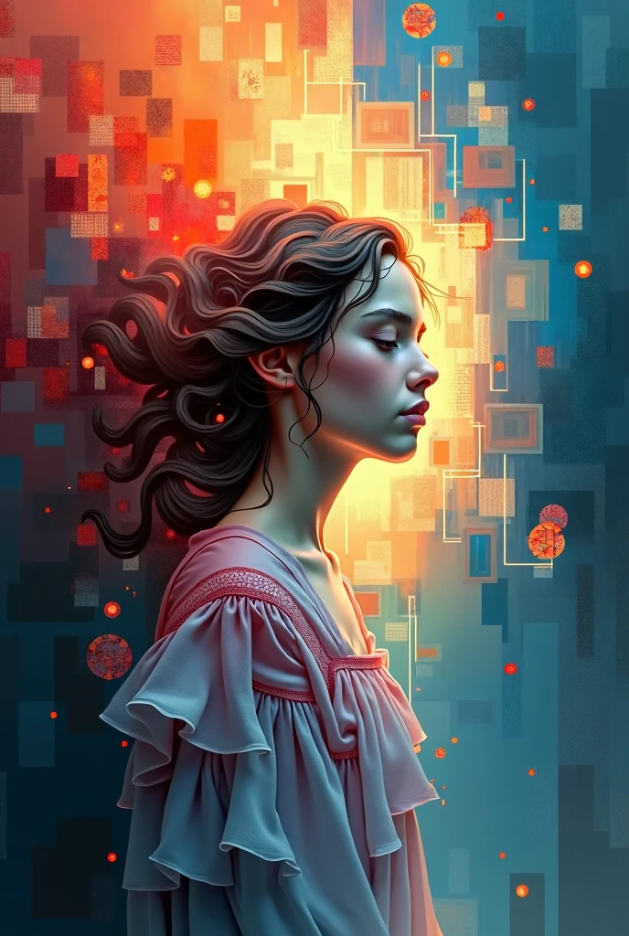 make an abstract image of a girl