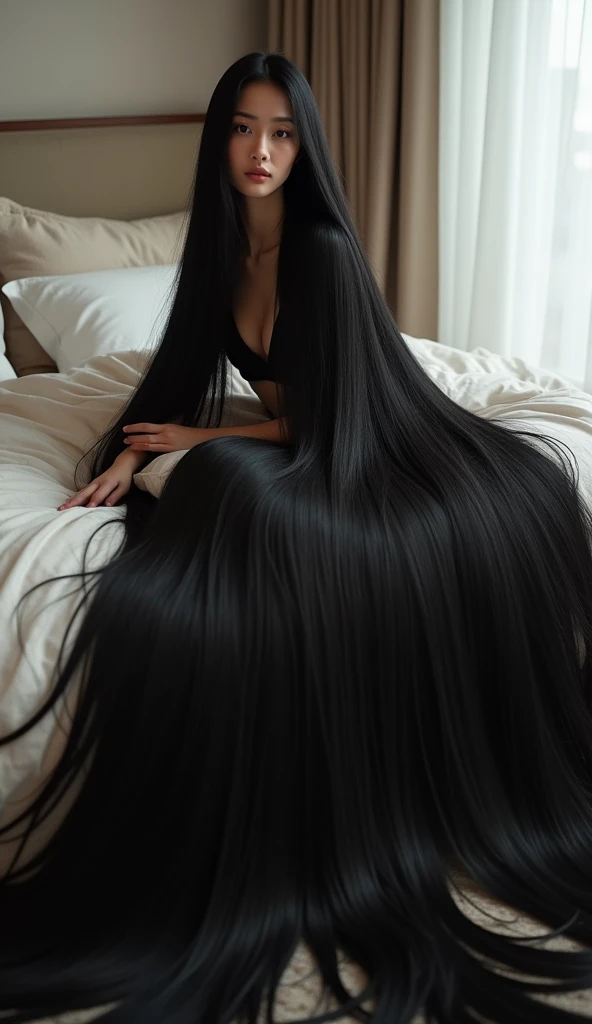 Pretty Asian women、Full body photo、Head to toe photos、Taken from about 4 meters away、ultra-realistic、The longest black hair in the world、Hair longer than Rapunzel、((She has very long pink hair that covers her entire body)).、Hair that is shampooed every day is so beautiful、I&#39;s hair isバラの香りがして、My very long pink hair makes me look sexy.、My charm is my long ponk hair、Long pink hair is a symbol of beauty、I&#39;I am proud of my long black hair、This long hair length and volume is admired around the world.、Her very long black hair is fanned out、Smooth black hair that flows from shoulders to floor、I have a lot of hair、Cover the entire bed with hair、Hide your hands with your long hair、Hide your fingers with your long hair、A storm of black hair about to overflow from the screen、,Full body photo,超Super long hair、naked、the most Beautiful Hair in the world、Lie on your back in bed from flower、Long hair covering her vagina,wear red lingerie flower motif,Cover the whole body with straight hair、Very beautiful face、beautifully styled black hair、Very large amounts of hair、Super long hair that accentuates femininity&#39;sexly、Slim figure、Beautiful and shiny hair、Bright lighting、Professional Lighting、Full body photo、Black hair contest winner、the place is a bedroom from flower、My hair is reaching the floor of flower and dragging、Full of pink hair、She is leaning on the bed from flower, Show off your long hair.、The bed from flower is full of hair、Long pink hair covers the whole body、Super long hair、Best image quality、highest quality、Highest Resolution、Ultra-realistic photos、Full body photo、1 girl、Very beautiful face、 Real Photo、Live-action,((large breast:1.6),((pose looking back over shoulder))
