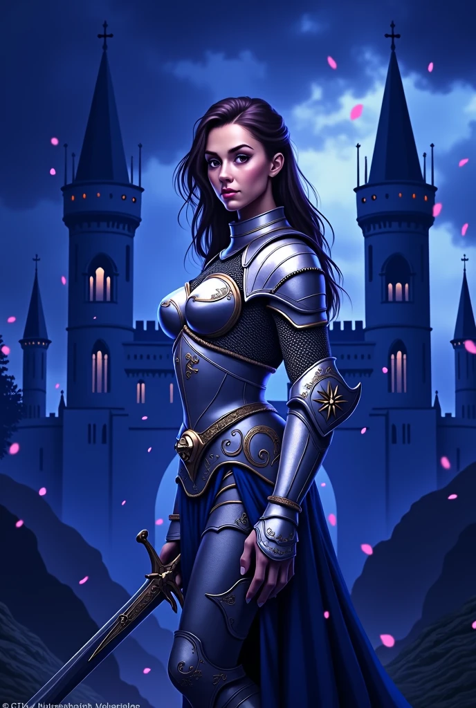  Woman in armor and a sword standing in front of a castle, beautiful female knight, of a beautiful female knight, female knight, girl in knight armor, fantasy paladin woman, gorgeous female paladin, portrait knight female, strong fantasy knight, female paladin, gothic knight, portrait of female paladin