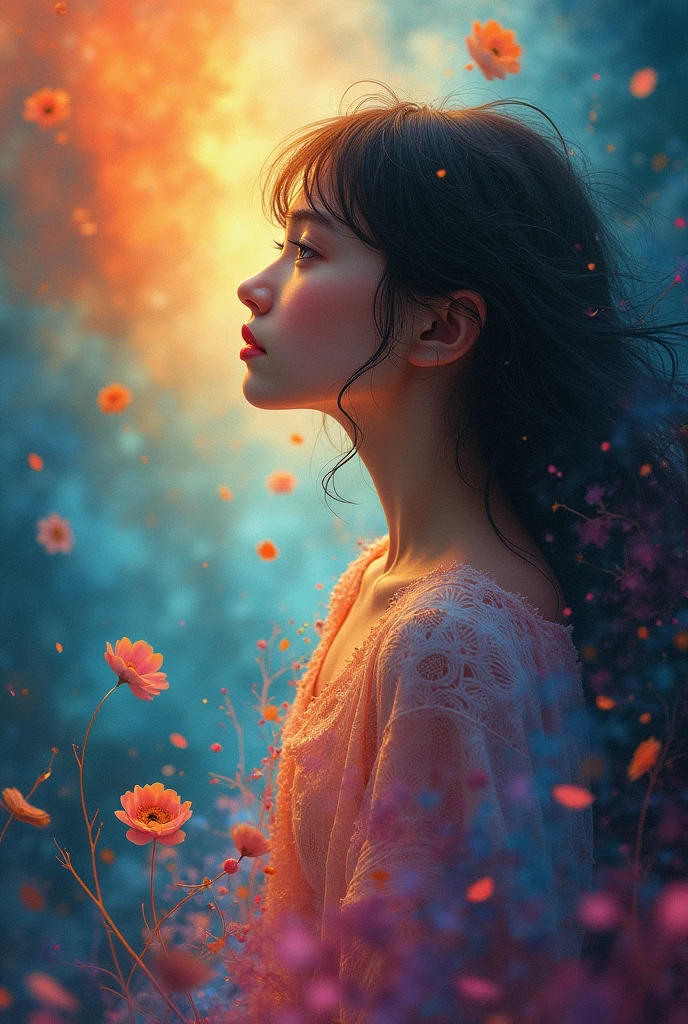 make an abstract image of a girl