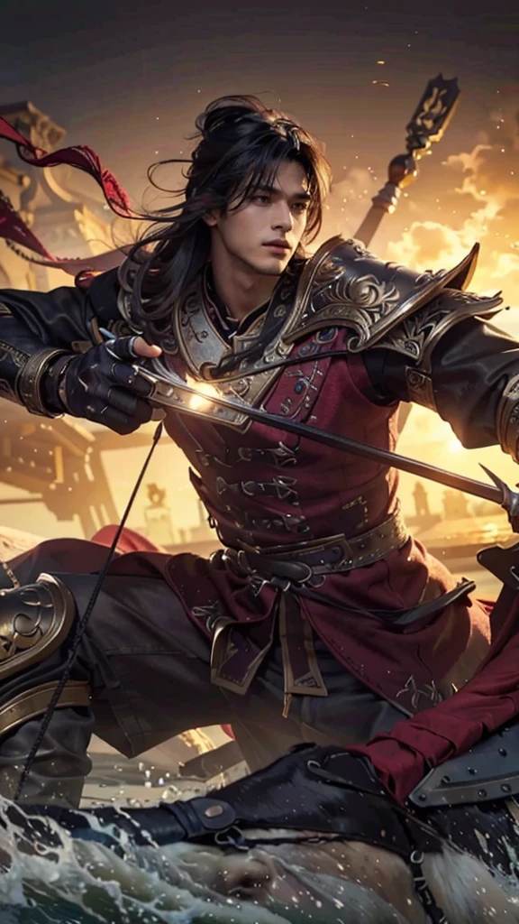 Best quality, masterpiece, detailed skin texture, detailed clothes texture, detailed face, super detail, 8k, intricate detail, The color doesn't change, handsome boy,long hair