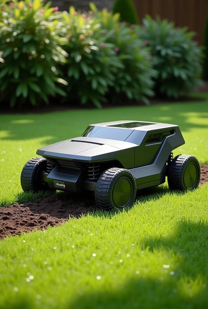 “Automatic lawnmower” pulling out grass roots