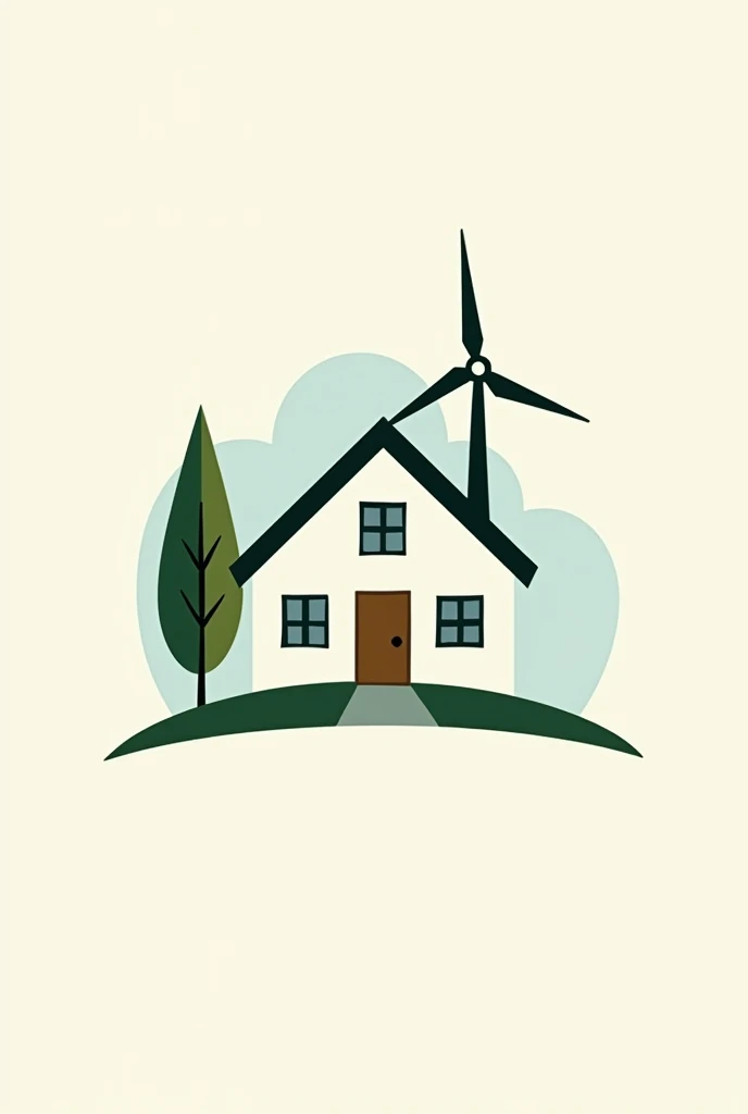 School logo of a house with a mini wind turbine on top