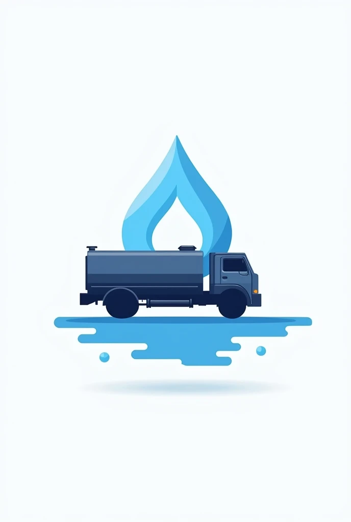 Want to create water Tanker logo for mobile application,  tanker truck logo in top and water in the bottom and water drop in mid