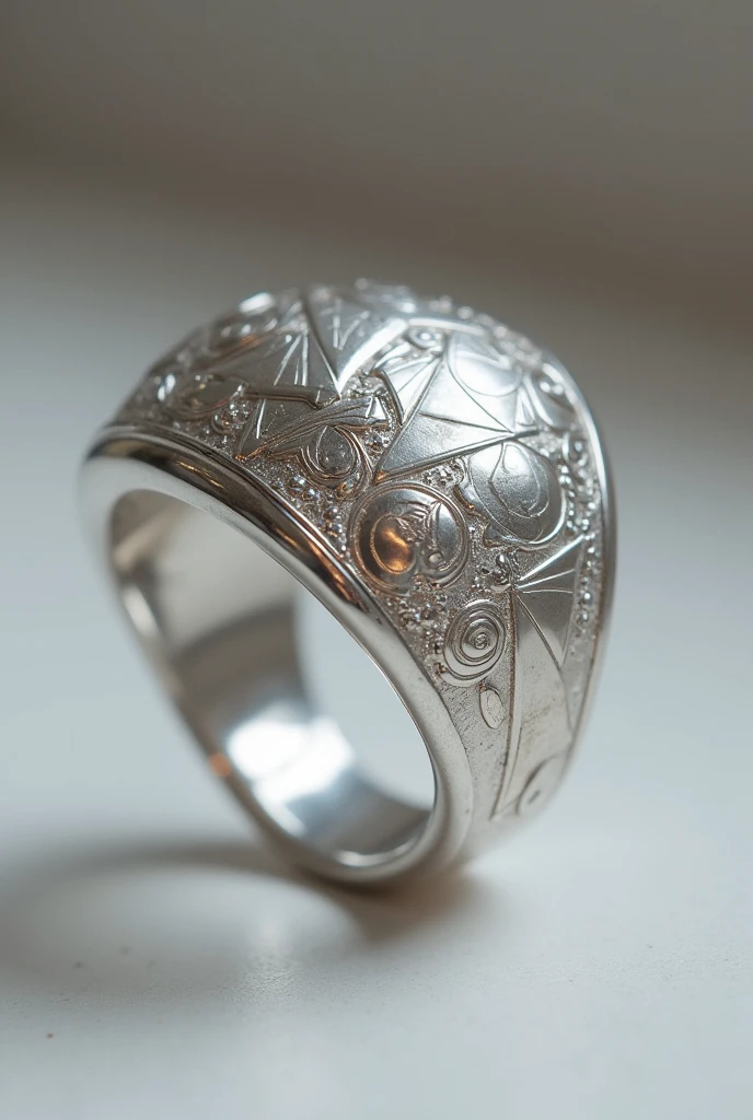 Silver Ring with art work on it