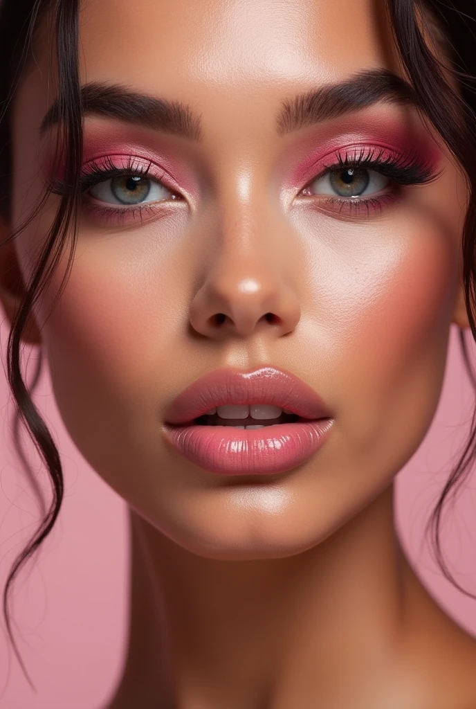 generates the cover of a makeup magazine with viral makeup products, close up, studio photoshoot, Tamara Williams style photography, without text