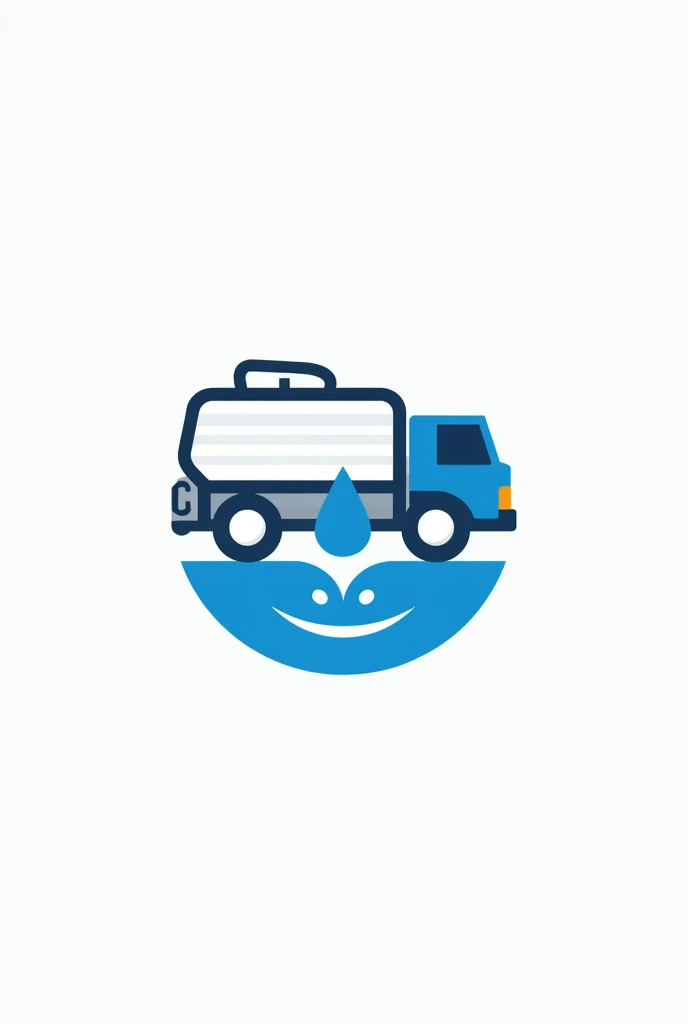 Want to create water Tanker logo for mobile application,  tanker truck logo in top and water in the bottom and water drop in mid