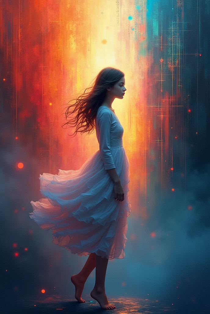 make an abstract image of a girl