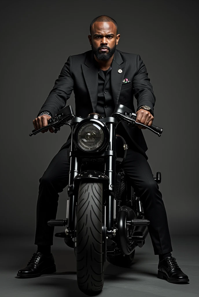 Damso en Gucci noir sur une moto