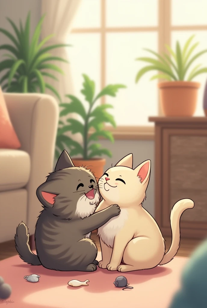 Frajolha the cat and his Siamese cat