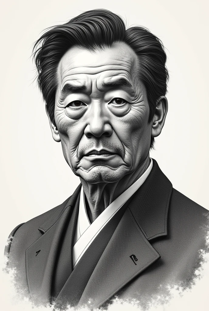 Portrait on a banknote One man Dignified Japanese Monochrome