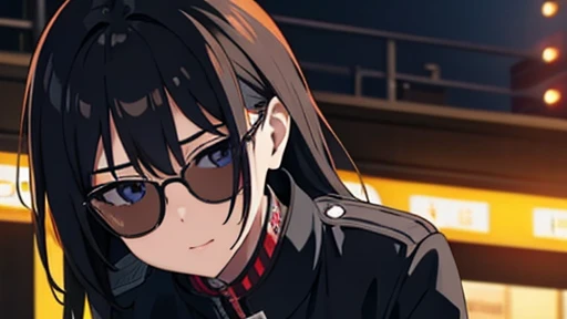 score up_9,score up_8,score up_7,best quality,super fine illustration,super detailed,8k, source_anime,1boy and 1girl,punk style,BREAK,tattoo,black jacket,cool,sunglasses,殺し屋,cinematic angle,BREAK in city,detailed background,
