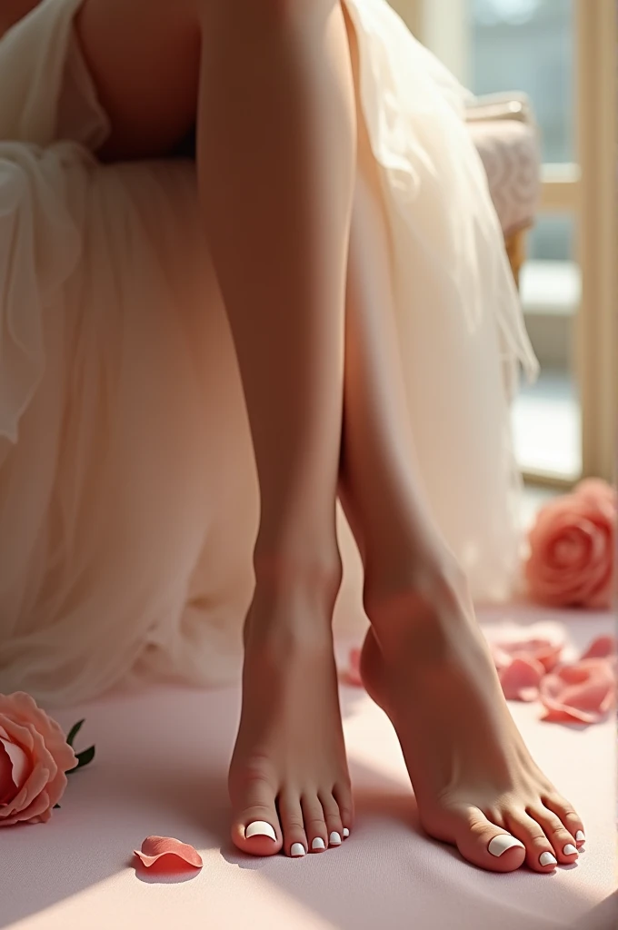 Can you generate me beautiful women's feet with a beautiful French?