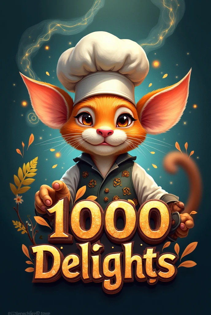 Fantasy-based logo for a culinary art website called 1000 Delights