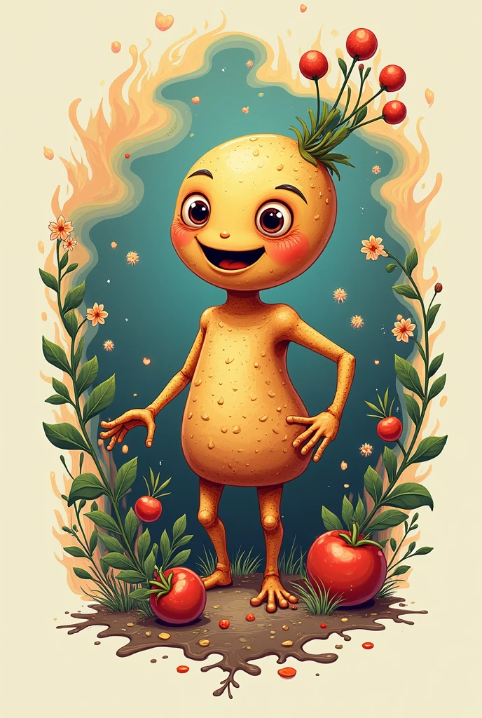 Fantasy-based logo for culinary art website called 1000 Delights Are People Just Food