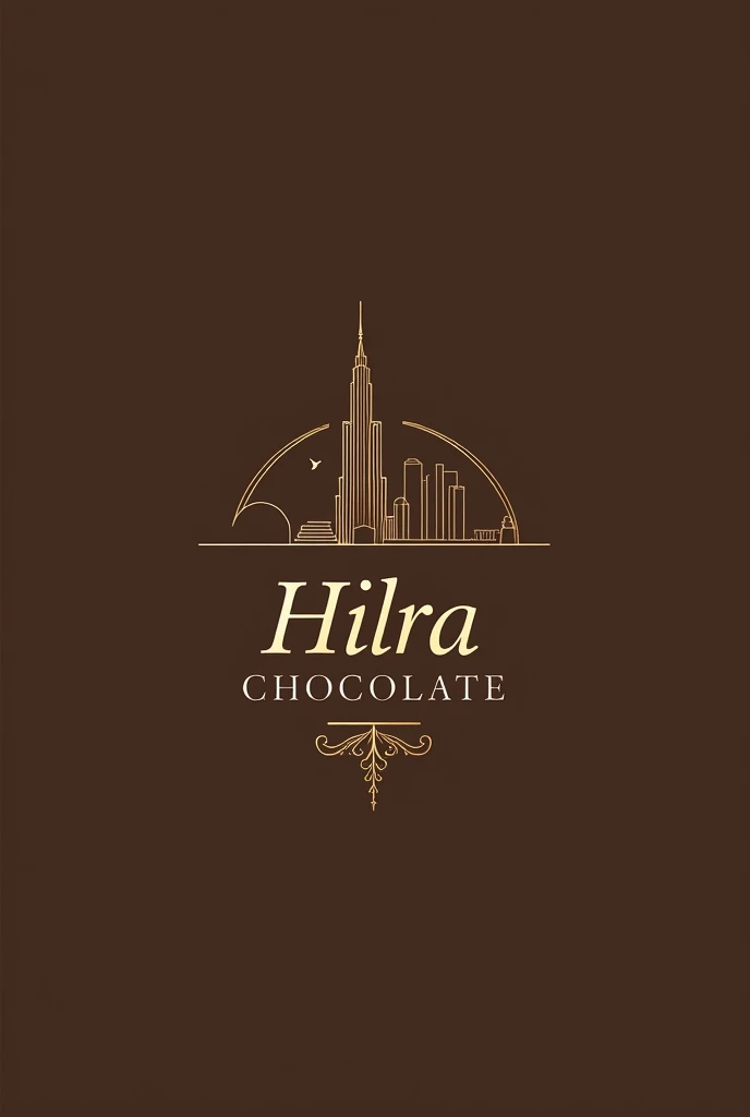 Make me a dubai chocolate classic logo named hilra chocolate