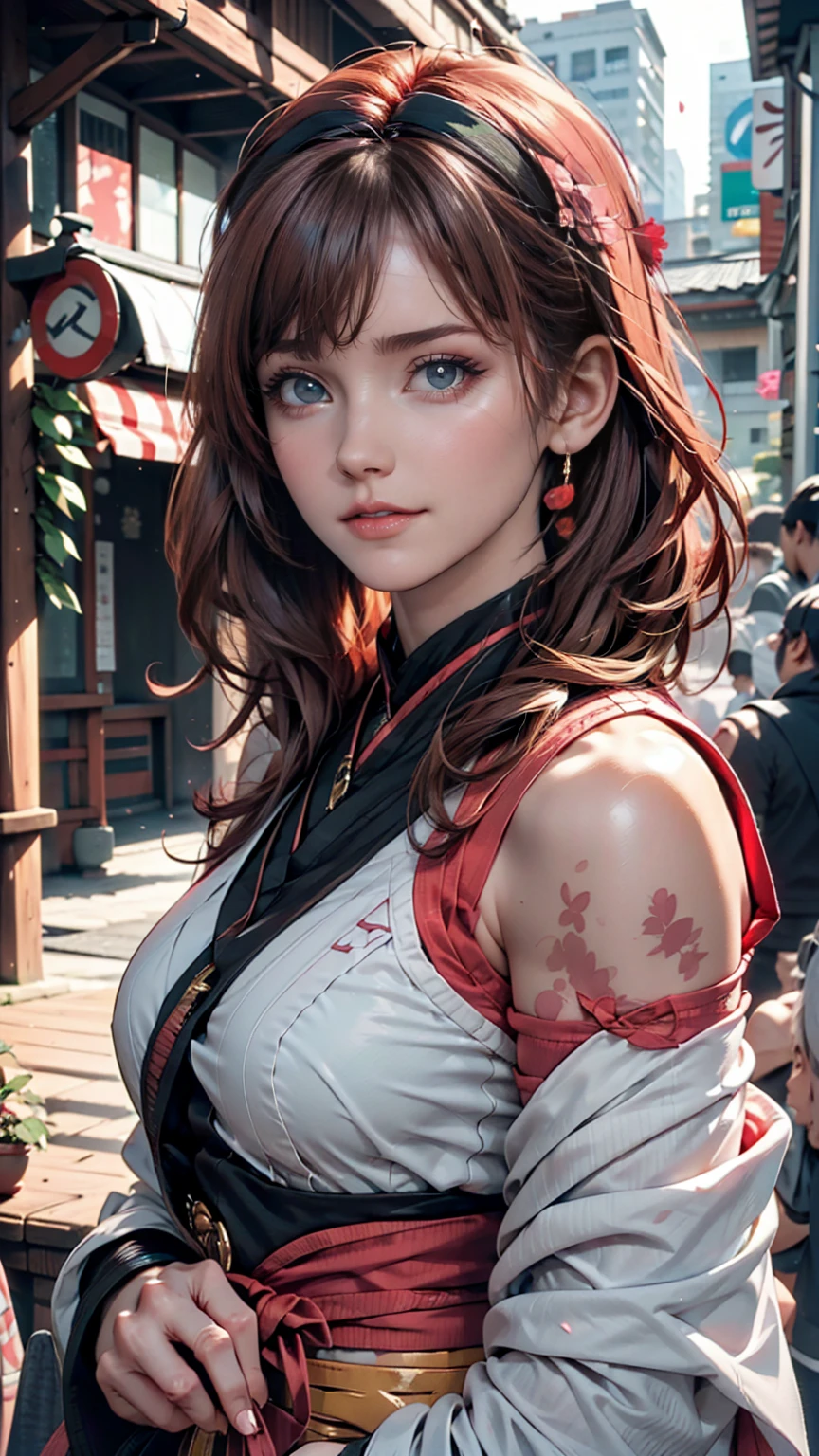 Sakura 4_stand up, bolt: Naruto Next Generation, naruto shippuuden , One person, bangs, Facial blemishes, Green Eyes, parted bangs, Pink Hair, Red Hairband, good, short hair, alone, Upper Body ((masterpiece)) 