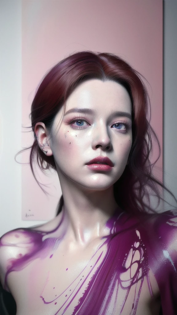 Android Beauty, Powerful paintings inspired by Francis Bacon, Ultra-realistic surrealism, Hyperrealism, fear, art, hyper real painting, Realistic illustration painting, カラフルなHyperrealism, Hyper-realistic digital art