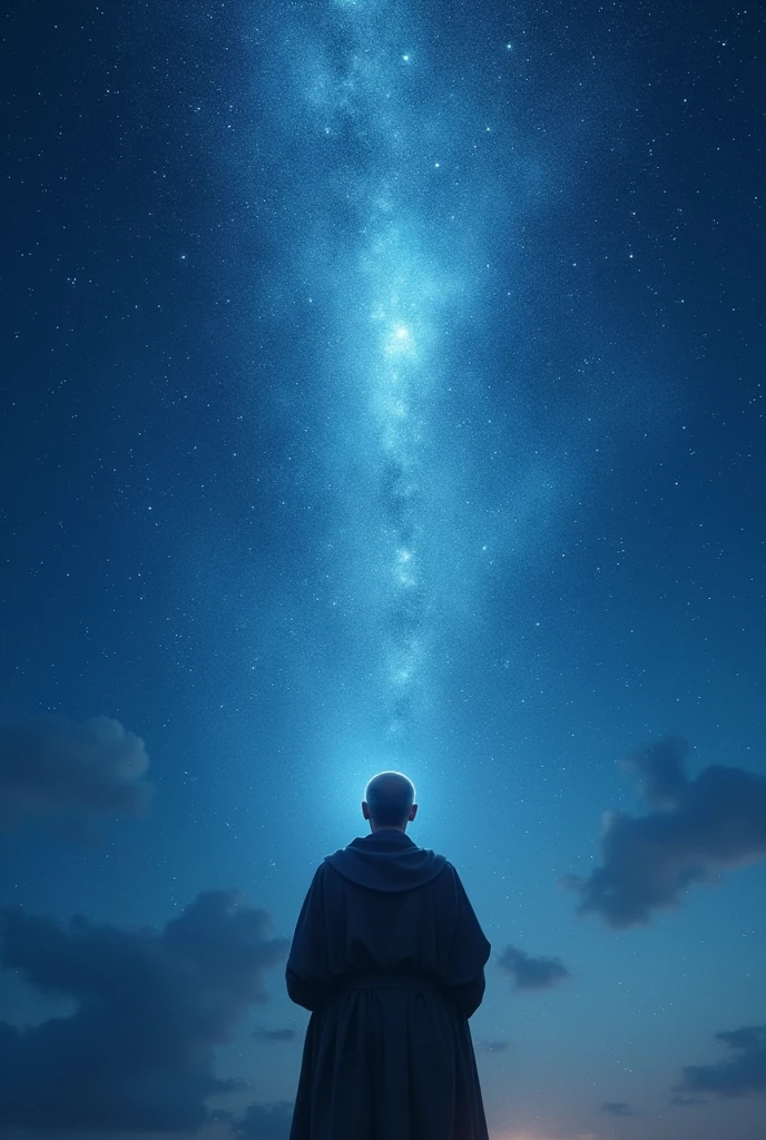Padre pio miracle blue sky with stars