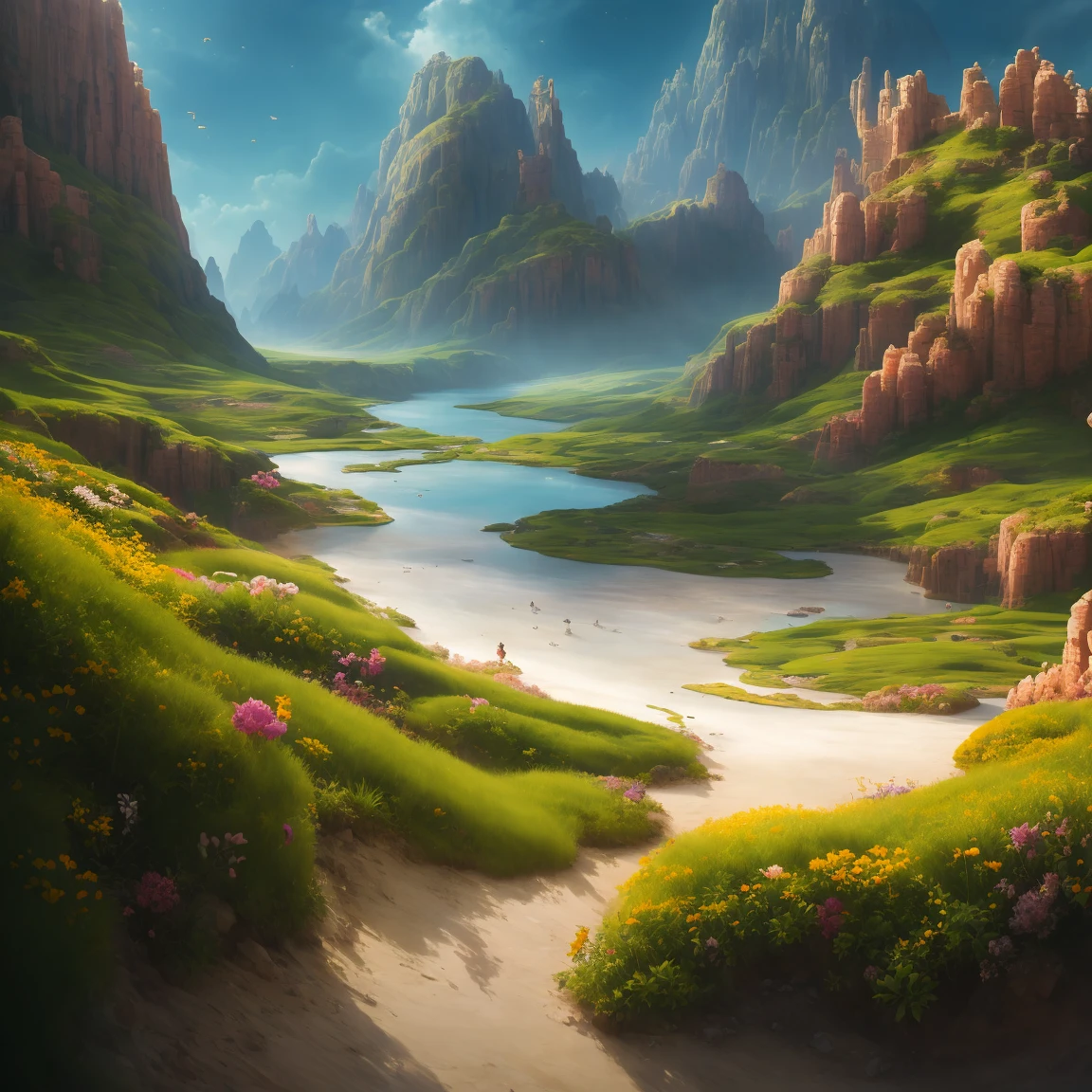 masterpiece, 最high quality, high quality, Very detailed Cg Unity 8K wallpaper,Ecological Landscape ,A valley forgotten over time,Huge,Smooth,Baking Soda Lake。,tamarind,Miniature,Award-winning photography, Bokeh, Depth of written boundary, High Dynamic Range, bloom, Color Difference ,Real,Very detailed, Popular topics on artstationh, Trending on CGSociety, Complex, Attention to detail, dramatic, Midway Art