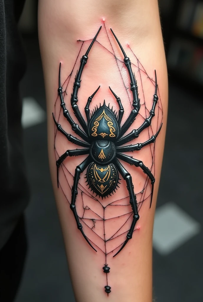 Spider-inspired tattoo designer