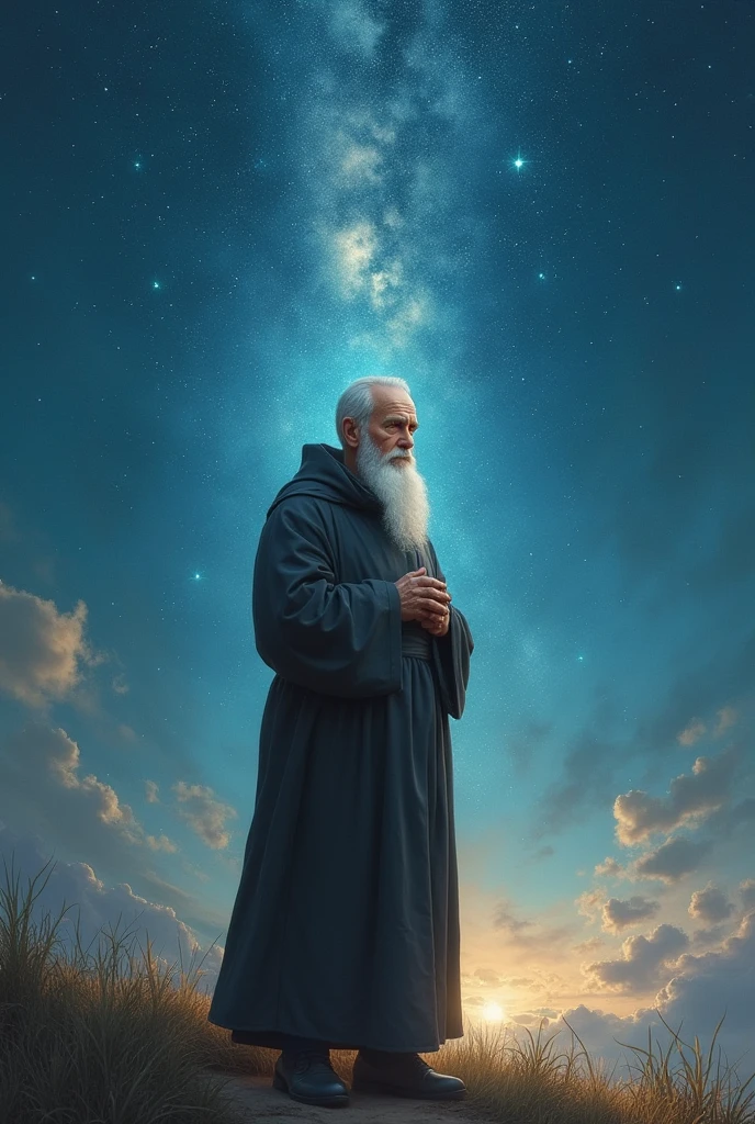 St Padre pio miracle blue sky with stars 