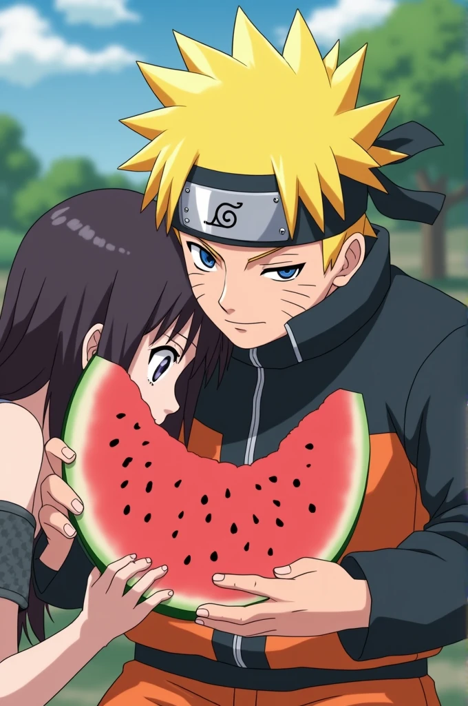 Naruto playing with sakura's melons. While he can't move. Other anime girls came to her and sit on Naruto's face 